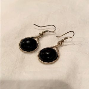 FREE WITH PURCHASE Black gold drop earrings